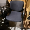 Black Rolling Office Stacking Guest Chair with Arms